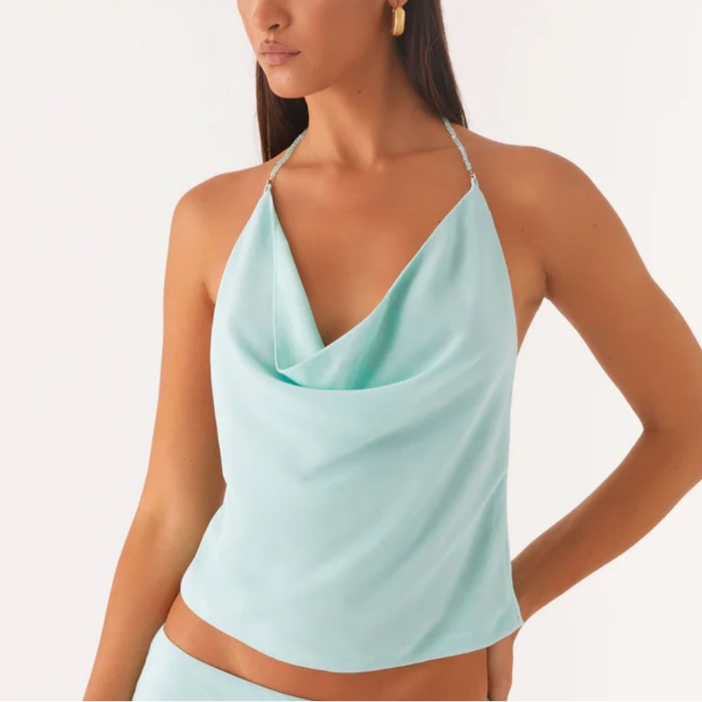 Peppermayo blue halter top